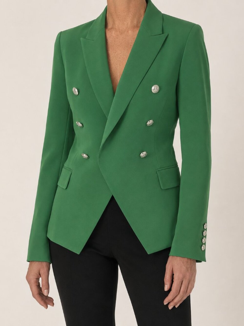 Green Double-Breast Blazer - White House Black Market Size 2